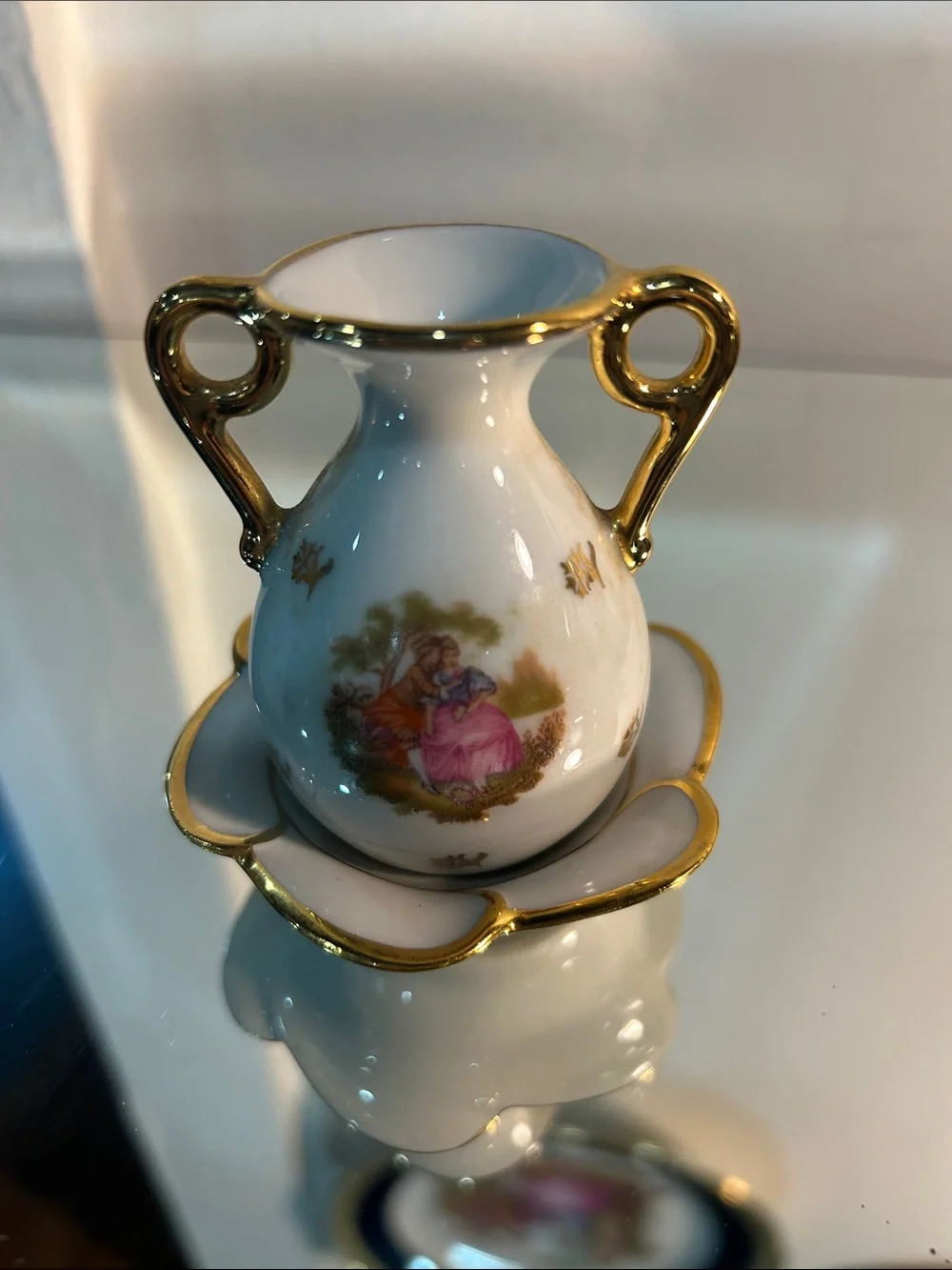 Mini Limoges pitcher with bowl 3”